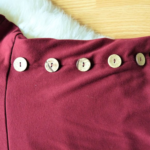 Longsleeve Cowl Neck Sweater Tunic, Burgundy - Picture 8 of 8